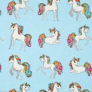 Unicorns on Blue (large print)